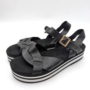Kelsi Dagger Brooklyn Breeze Platform Sandals Women's Black Size US8.5 EU39